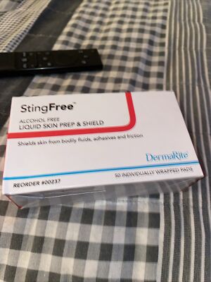 Sting free alcohol free liquid skin prep and Shield 
