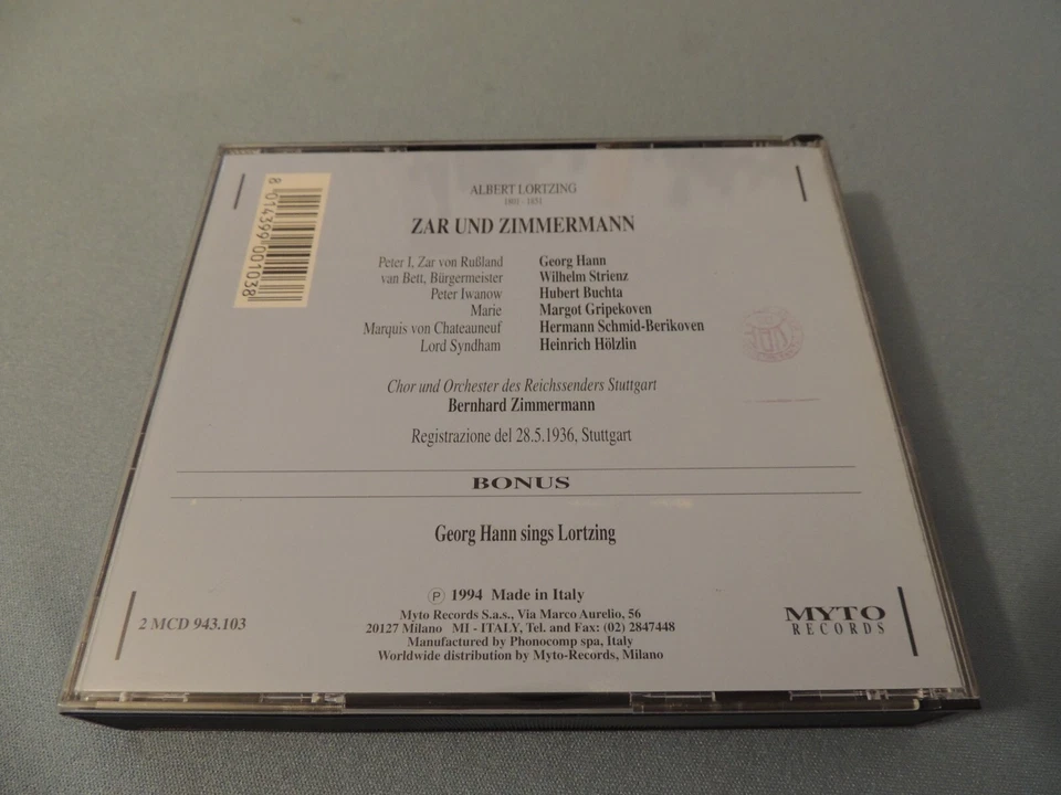 2 CD Box Lortzing Zar Und Zimmermann Georg Hann Streinz Buchta 1994 Myto | NM - Bild 3 von 3