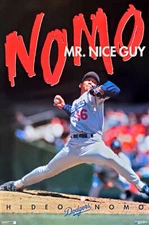 Hideo Nomo NOMO MR. NICE GUY L.A. Dodgers 1995 Costacos Brothers 23x35 POSTER