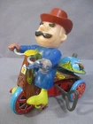 Marx WESTERN COYBOY Tin Wind-Up TRICYCLE STILL WORKS Vintage Japan