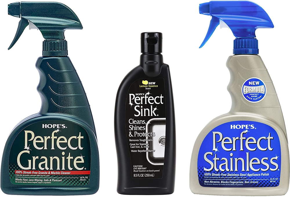 Hope's Perfect Stainless Granite and Sink Cleaner Bundle Streak-Free Shine