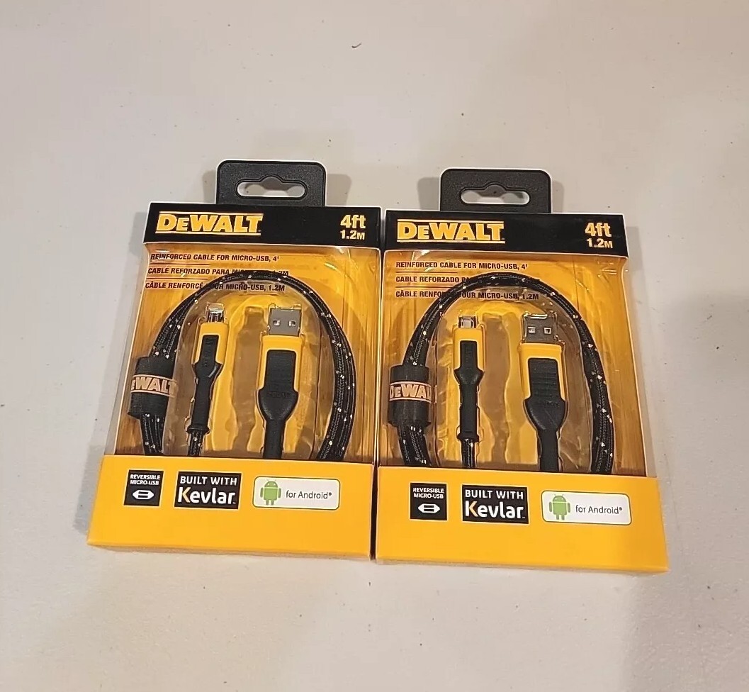 DeWALT Micro USB Kevlar Reinforced Braided Cable 1311360 DW2