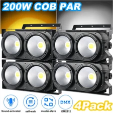 4x 200W COB LED Par Light DMX Audience Blinder Light Warm Cool White Stage Light
