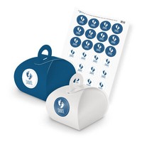 Itenga Set Danke FußAbdrüCke M29 24X Geschenkbox Karton Mit Griff Blau Weiß