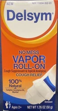 Delsym Vapor Roll-On Cough Relief 100% NATURAL 1.76oz  09/25