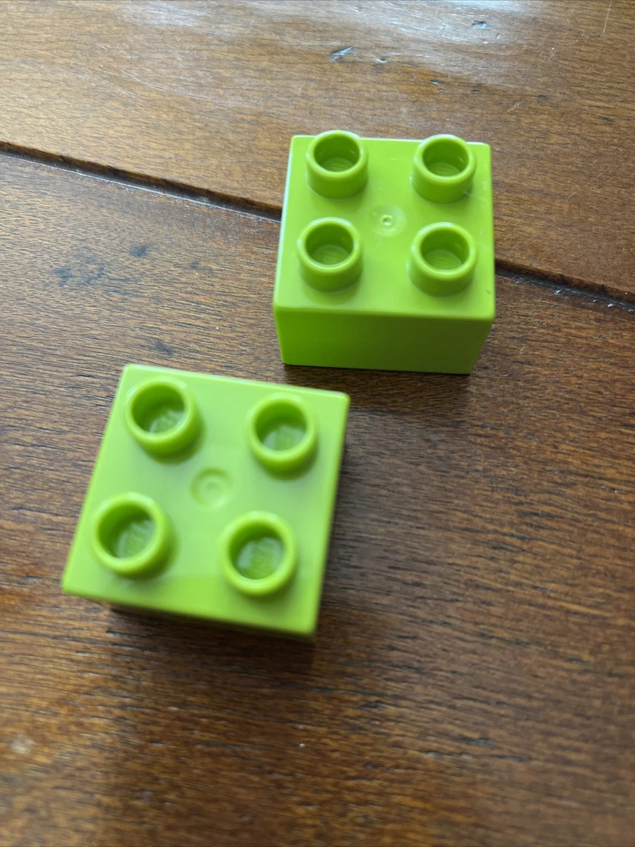 2 Lego Duplo Bricks 2 X 2 X 1 Part 3437 Lime Green eBay