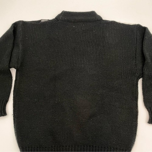 Vintage 80s Sweater Funky Abstract Faux Leather Geometric Mock Neck Women Black - Picture 10 of 13