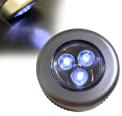 Touch Control Round White 3 LED Night Light Interior illumination A5