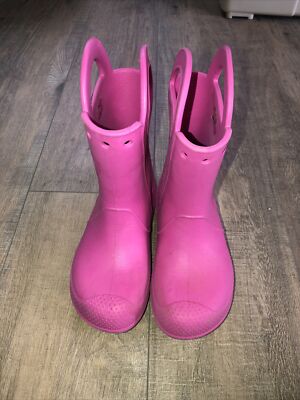 Crocs Pink Handle It Rain Boot Kids J2