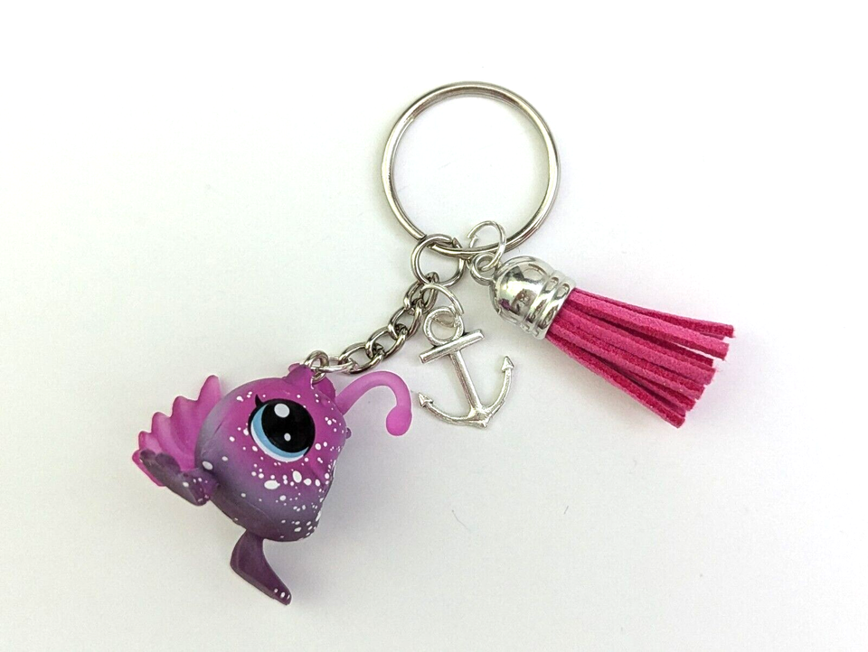Littlest Pet Shop Keychain LPS Cosmic Pounce Solara Anglerton Angler ...