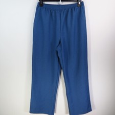 Alfred Dunner Polyester Pull-On Elastic Waist Pants Blue High Rise Sz 6