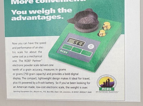 RCBS Partner Scale Vintage Print Ad 1990s Powder Scale Reloading Gear Weight Too - Picture 5 of 6