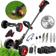 Cordless Electric Weed Lawn Eater Edger Yard Grass String Trimmer Cutter mower