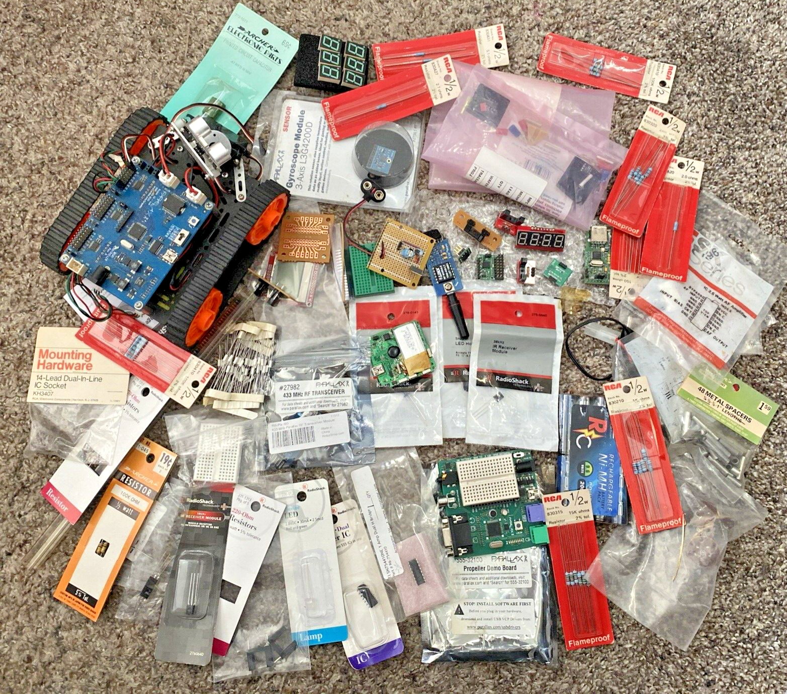 Parallax Electronics Massive Lot Radio Shack Robot Boards Parts