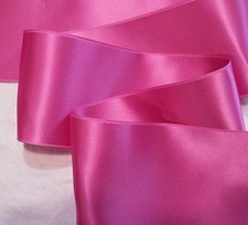 4" WIDE SWISS DOUBLE FACE SATIN RIBBON- HOT PINK - BTY