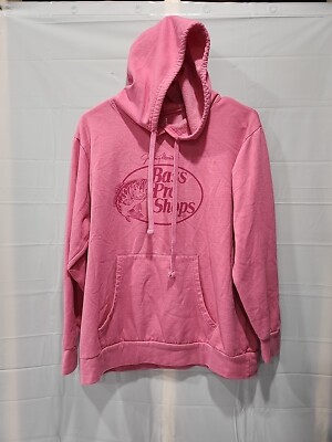 BASS PRO SHOP WOMEN'S HOODIE L SWEATSHIRT PINK LOGO
