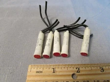 (5) Leecraft Tineon 3600 Red Panel Indicator Lamp 125VAC 1/3W Used