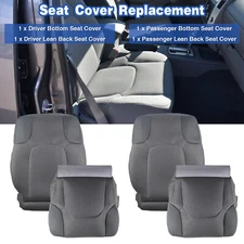 For 2005-2019 Nissan Frontier Driver &Passenger Bottom-Top Cloth Seat Cover Gray