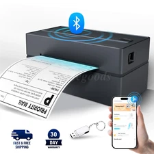 Bluetooth Wireless Sticker Printer for Shipping 4x6 Thermal Label Printer Black
