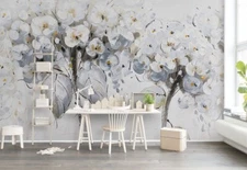 3D Watercolor Floral Wallpaper Wall Mural Removable Self-adhesive Sticker1011