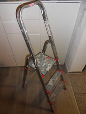 LEIFHEIT robuste ALU-Stehleiter 3 stufig Trittleiter Haushaltsleiter Klappleiter