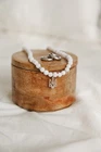 Ukrainian Gemstone Necklace with Tryzub Pendant white jade Trident white Choker