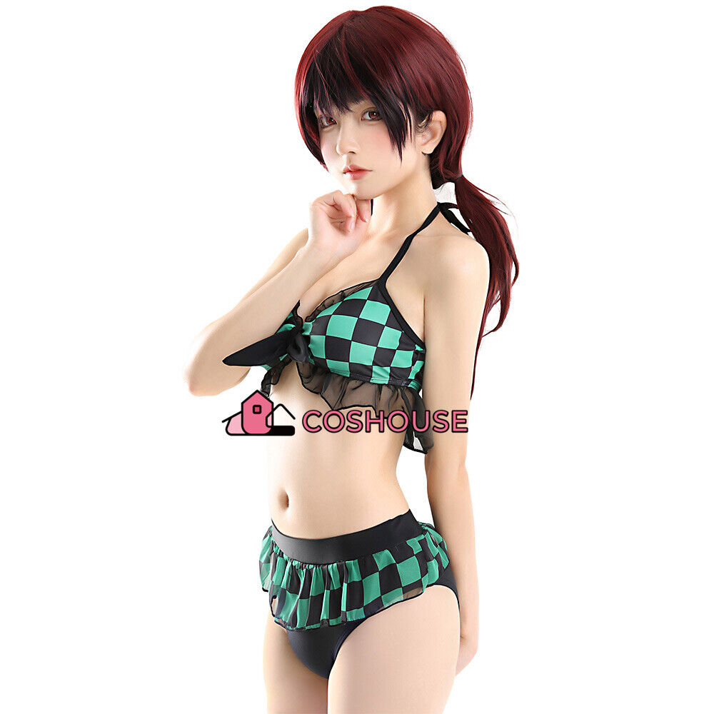 Anime Bikini Swimsuit Suspender Teen Swimwear Fashionable Vintage Arena Two  Piece Bathing Suit