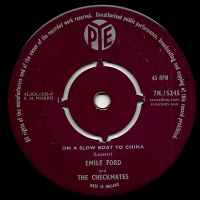 Emile Ford And The Checkmates - On A Slow Boat To China 7'' UK 1960