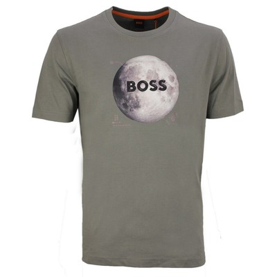BOSS Uomo T-Shirt Te Moon Grigio 50528189 076 Aperto Grigio
