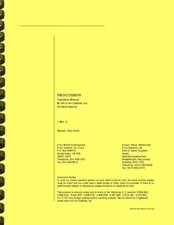 E-MU Procussion Synthesizer OWNER'S OPERATIONS MANUAL