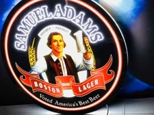 Samuel Adams Boston Lager 16"x16" 2D LED Neon Beer Bar Sign Display Light Lamp