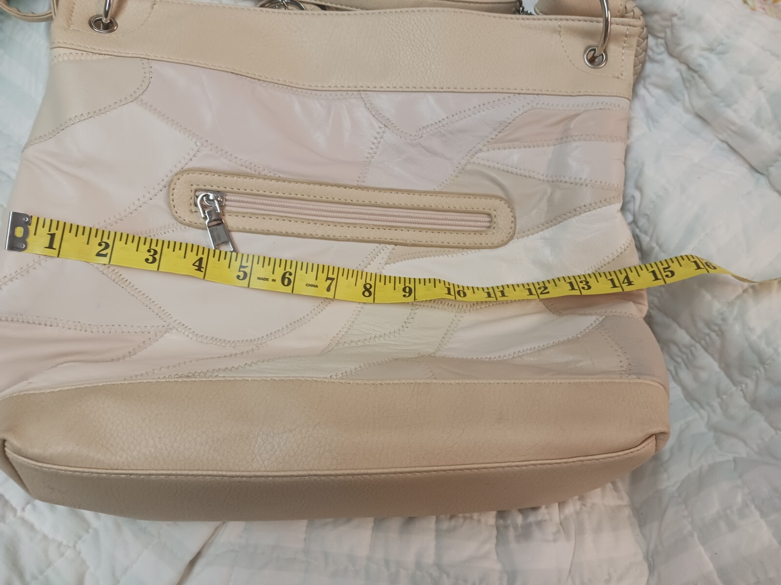 Macy's  Madi Claire Bone Patchwork Crossover,shou… - image 7