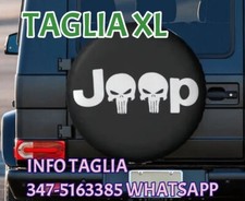 Copri Ruota di Scorta FUORISTRADA LOGO JEEP PUNISHER TESCHIO WRANGLER RENEGADE
