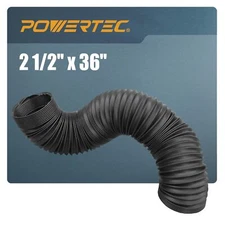 POWERTEC 70198 2-1/2-Inch Flexible Dust Collection Hose 36-Inch Long