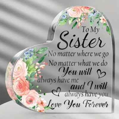 Schwester Love You Forever freistehende Plakette Schild Geburtstag Andenken Geschenk beste Schwester