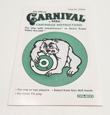 Vintage Intellivision The Official Carnibal Cartridge Instructions Manual SEGA