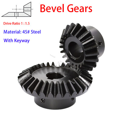2/ 2.5 Modulus 20/30Tooth Bevel Gears 90° 1:1.5 Pairing With Keyway Motor Gear
