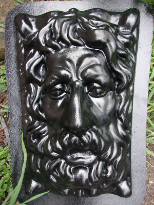 Wizard garden face mold concrete plaster mould 14'' x 10'' x up to 2'' thick