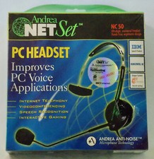 Andrea Net Set NC50 PC Headset Anti-Noise Microphone Technology New Sealed Box