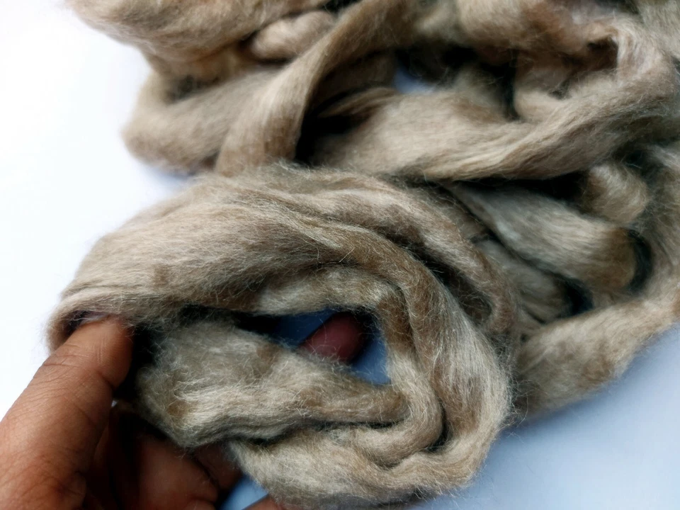 Premium Wild Peace Silk Peduncle Nassi Sliver Tops – for Spinning & Felting-500g - Image 3 of 4
