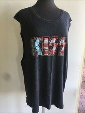 Kiss Cotton Unisex Men Women Red Grey Blue Gym Tank Top Singlet Grey Top Sz XXL