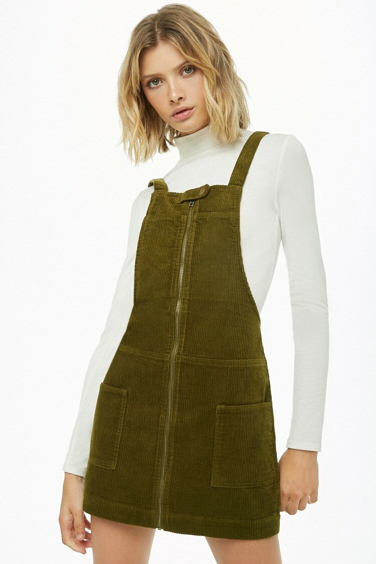 corduroy zip up dress