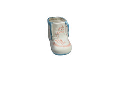 Vintage Ceramic Baby Shoe Planter, Pink  Blue Flowers Napcoware