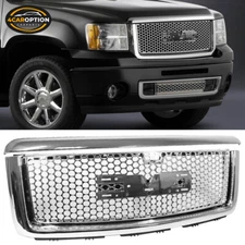 Fits 07-13 GMC Sierra 1500 Front Bumper Upper Hood Grille Grill + Molding ABS