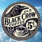 Vintage Black Crow Coffee Round Tin Metal Signs Home Décor 8x8
