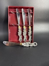 Arthur Court Designs Grape Spreaders Set of 4 Aluminum Gold Accent 4-406