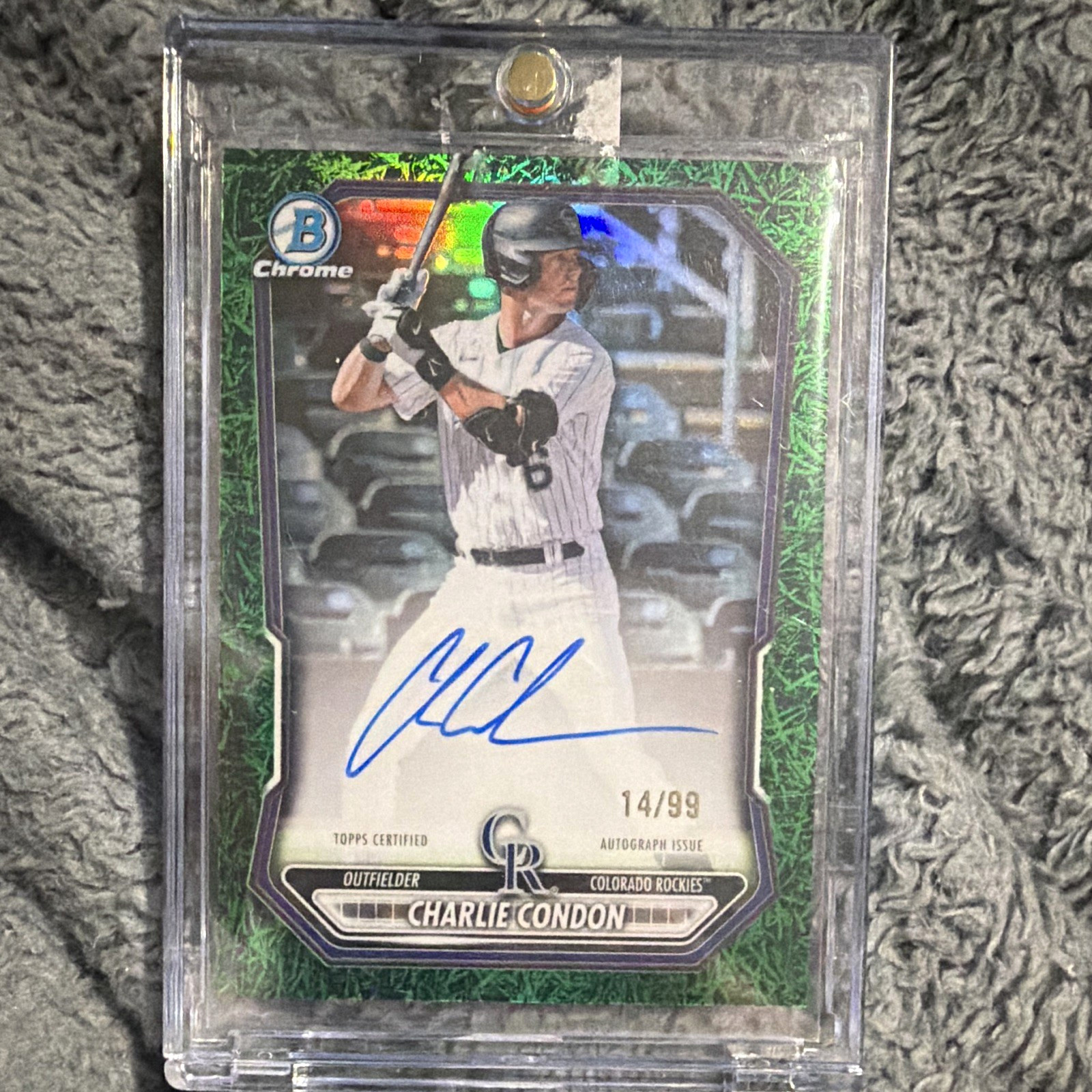 Topps 2026 Bowman Chrome Prospect Autos Charlie Condon CPA-CC Green Auto /99
