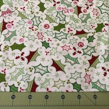 Holly Christmas 29 X 43 100 cotton fabric 2070a