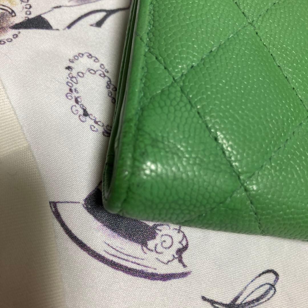 Chanel Green Card Coin Case Classic Line Silver Metal Accessories thumbnail 6