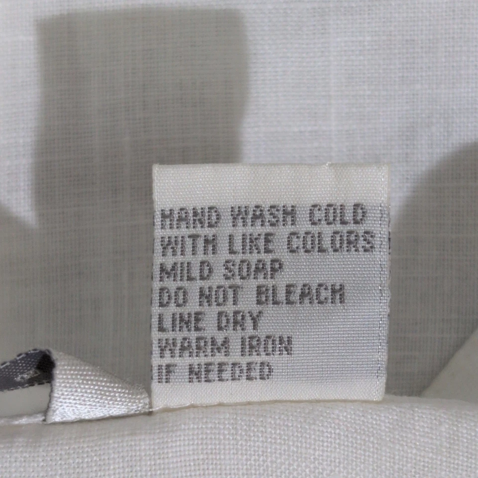 Tweeds 100% Large Linen White Babydoll Blouse Bishop Sleeve Costal Work Western - Image 4 of 4